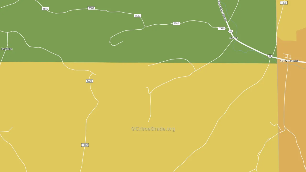 Elmer, PA Map of Drug-Related Crime Rates