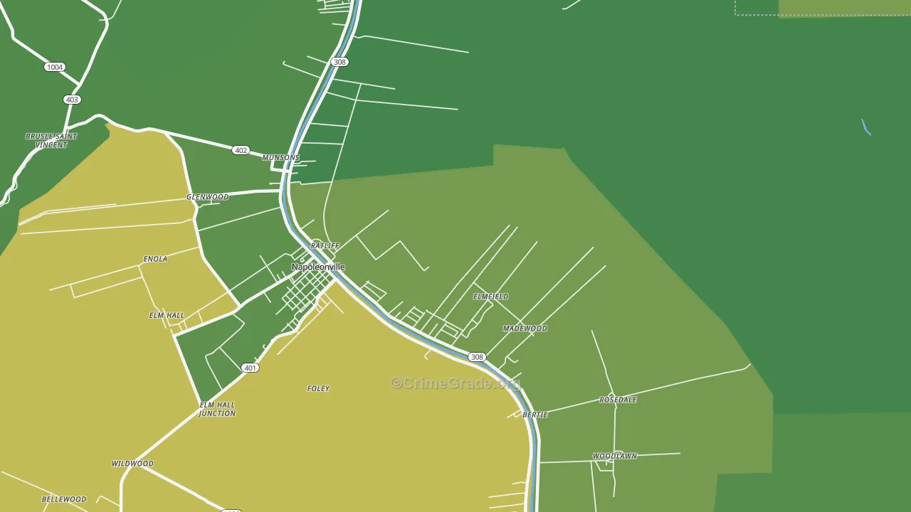 Elmfield, LA Map of Drug-Related Crime Rates