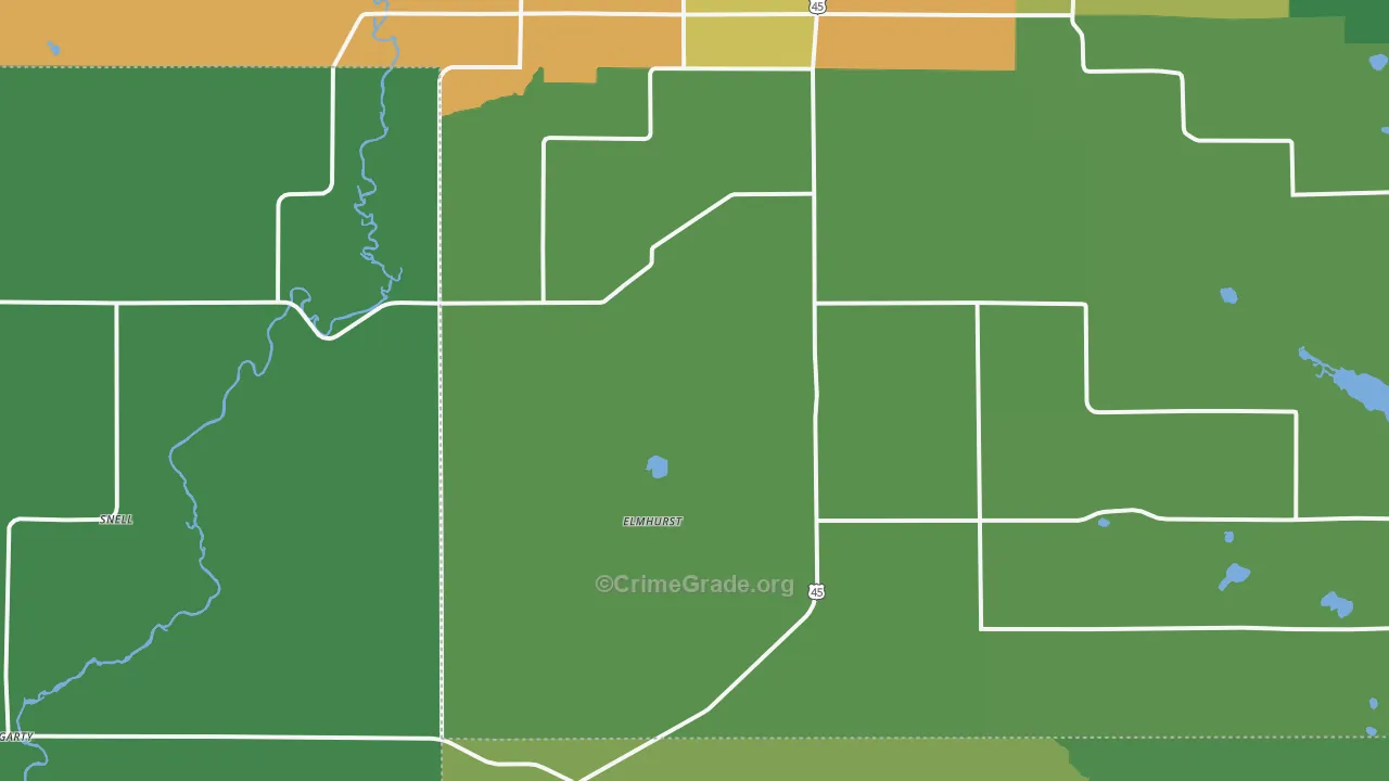 Elmhurst, WI Map of Drug-Related Crime Rates