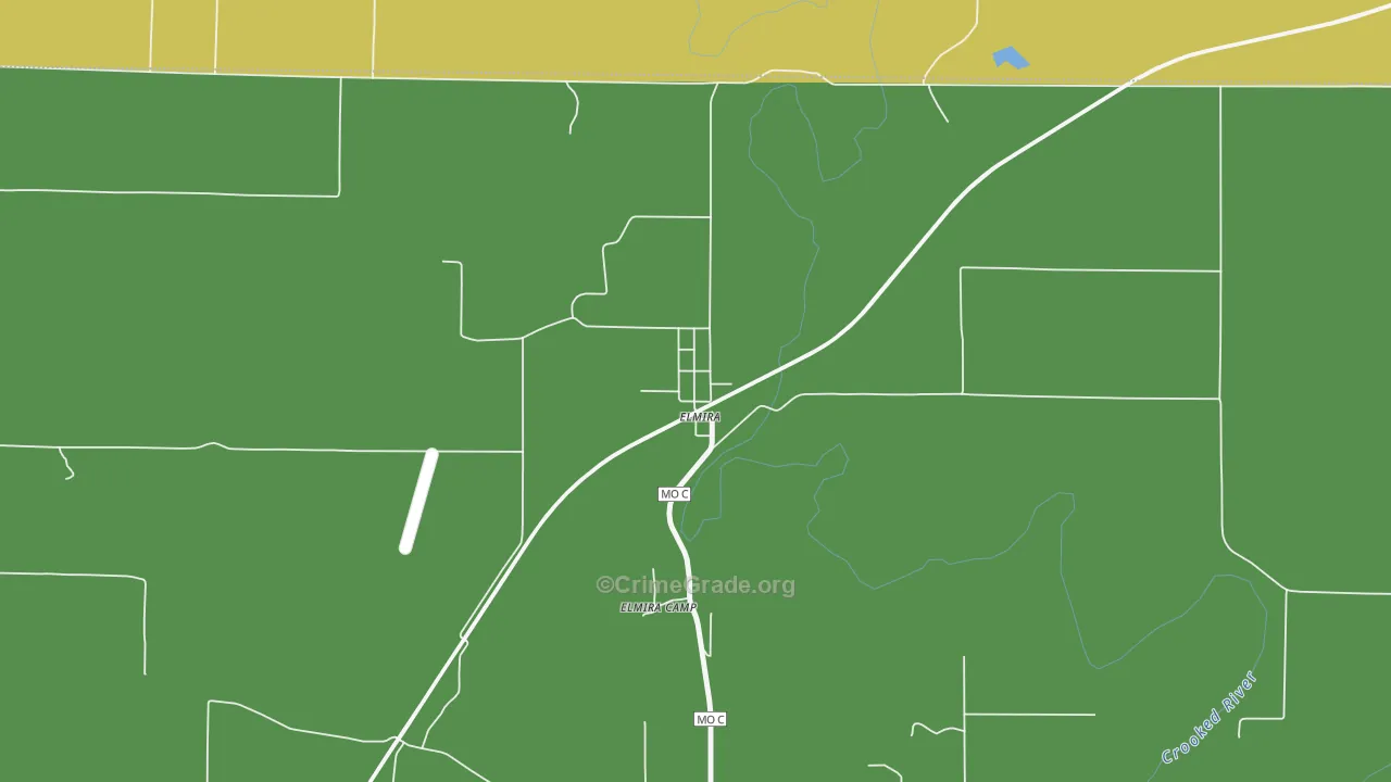 Elmira, MO Map of Drug-Related Crime Rates