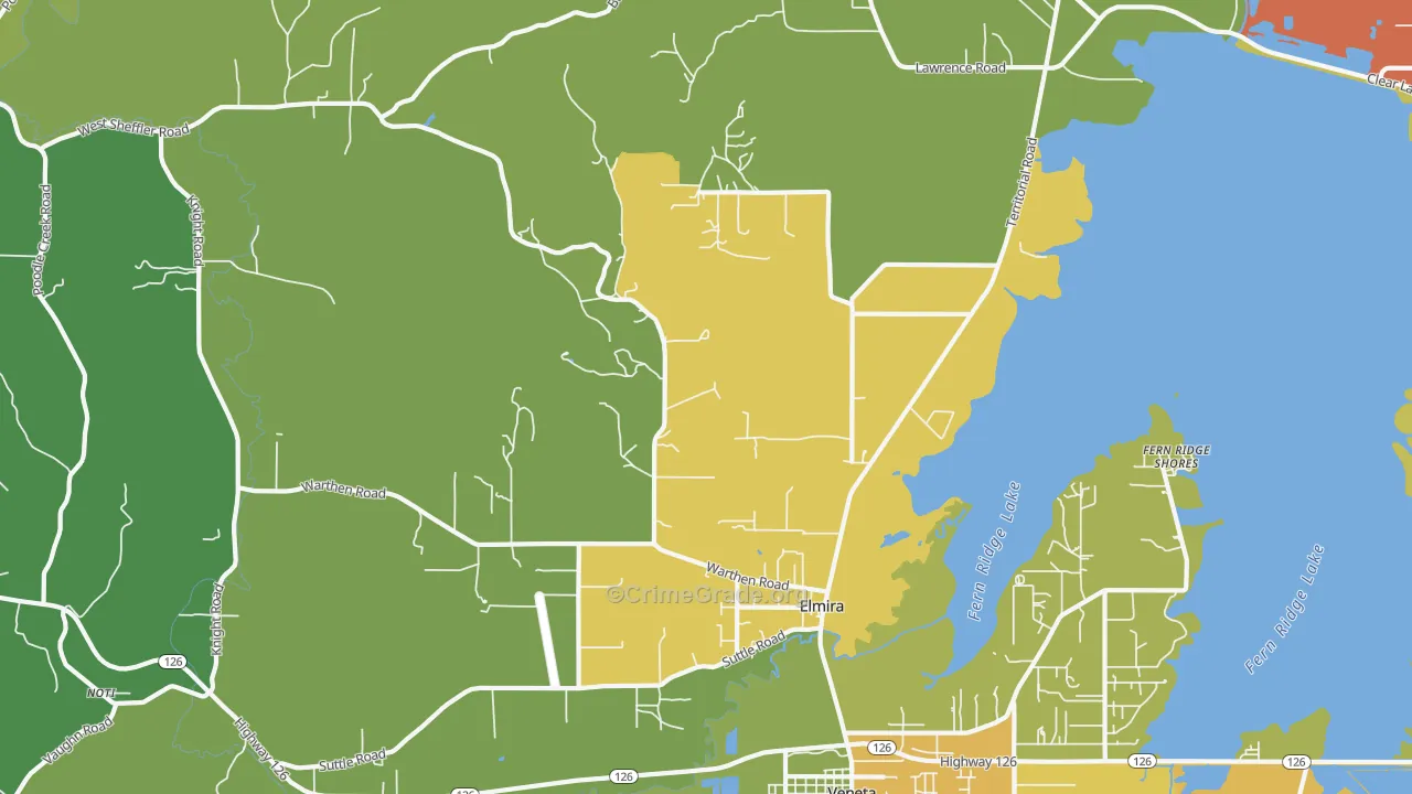 Elmira, OR Map of Drug-Related Crime Rates