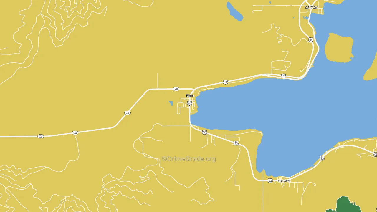 Elmo, MT Map of Drug-Related Crime Rates