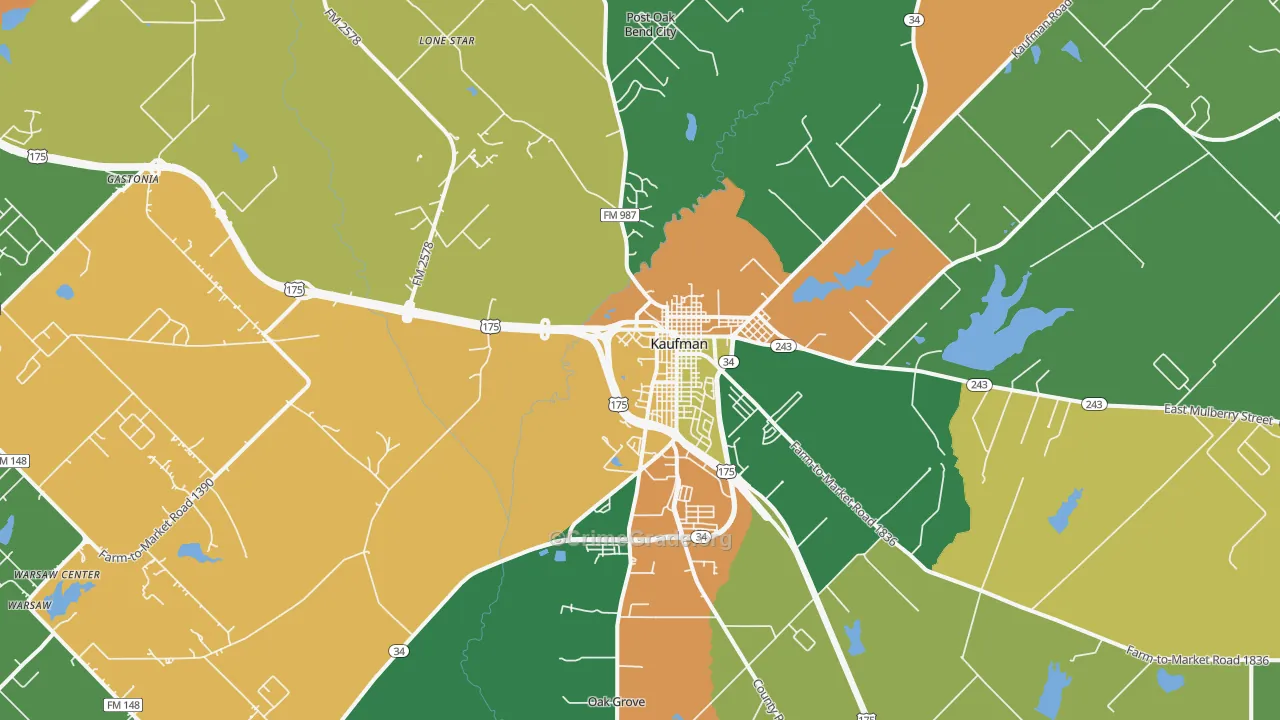 Elmo, TX Map of Drug-Related Crime Rates