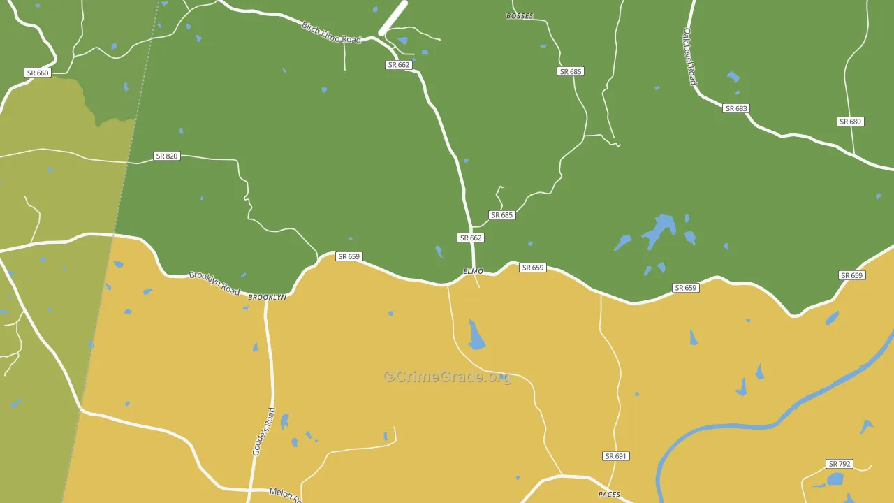 Elmo, VA Map of Drug-Related Crime Rates