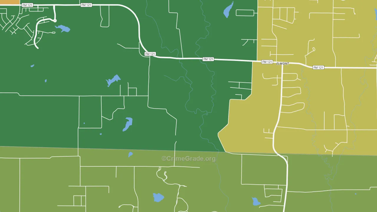 Elmont, TX Map of Drug-Related Crime Rates