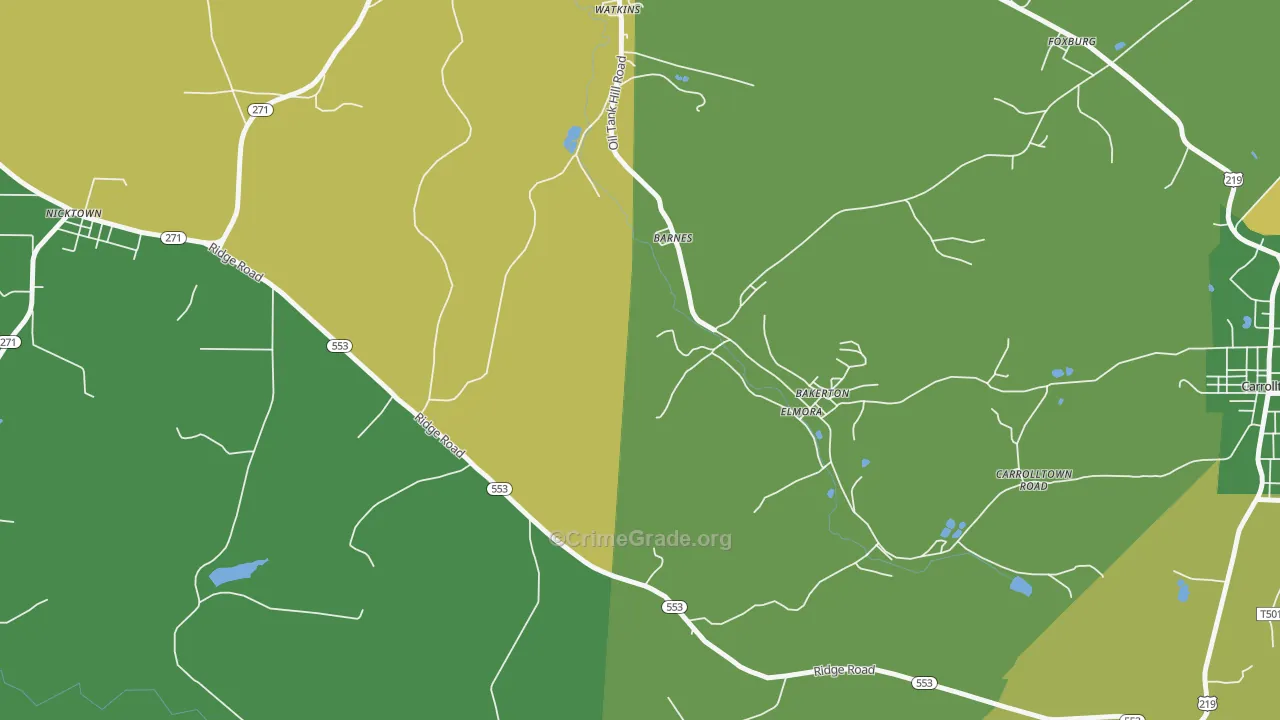 Elmora, PA Map of Drug-Related Crime Rates