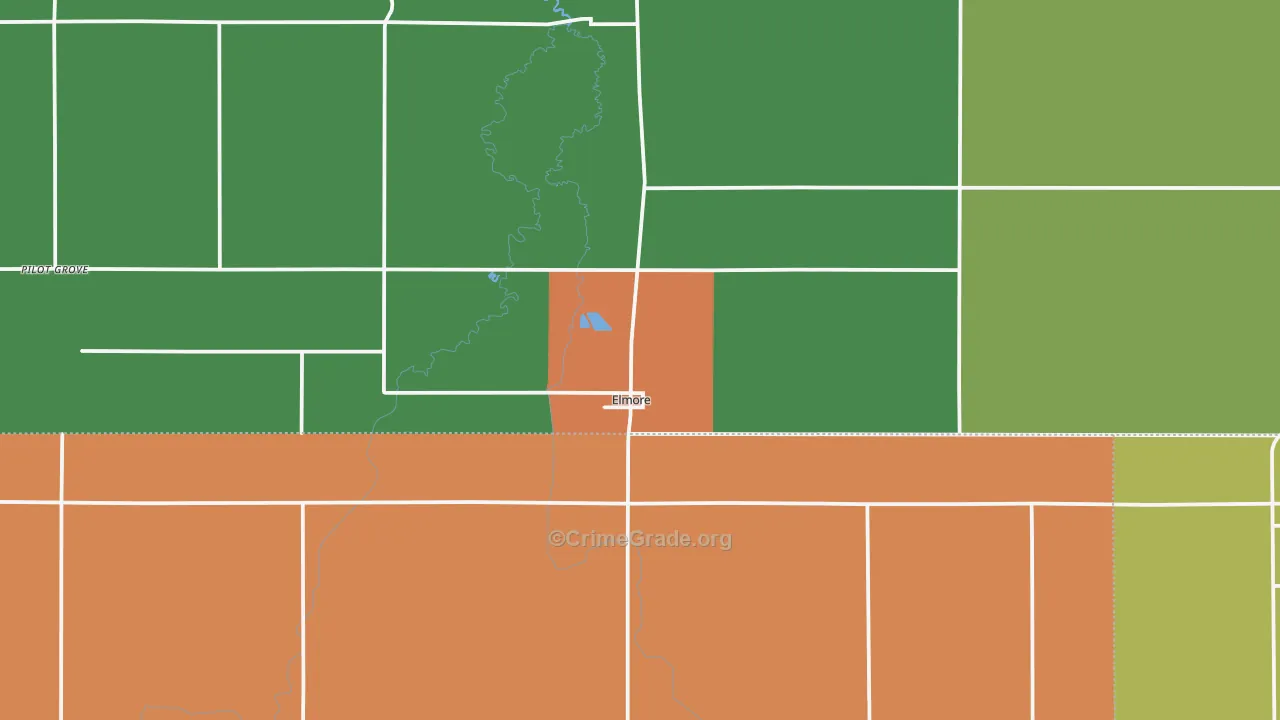 Elmore, MN Map of Drug-Related Crime Rates
