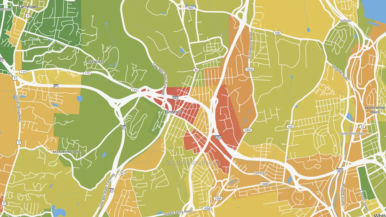 Elmsford, NY Map of Drug-Related Crime Rates