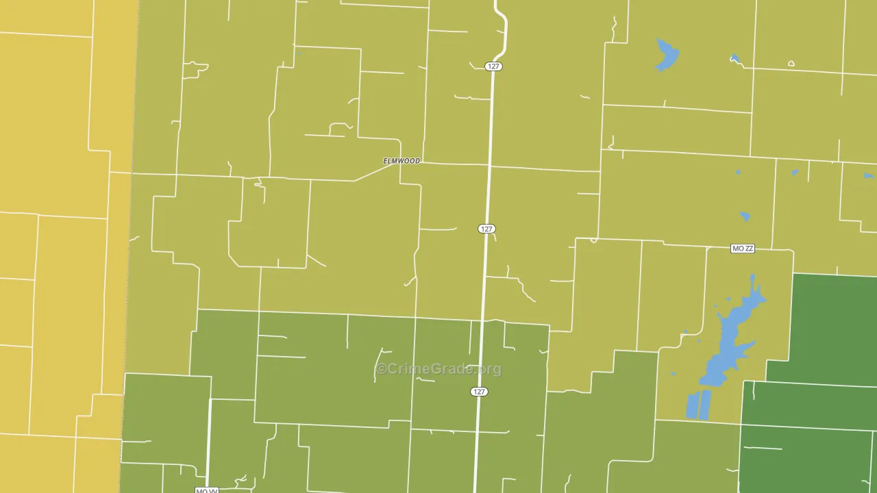 Elmwood, MO Map of Drug-Related Crime Rates