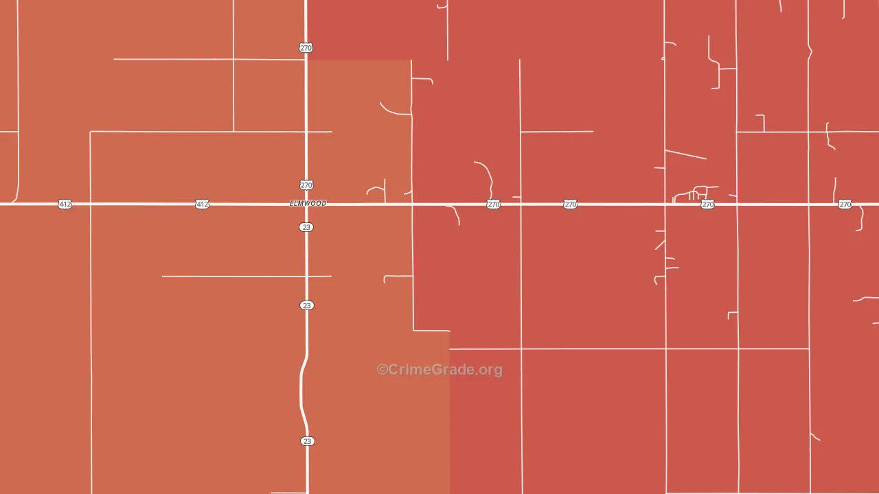Elmwood, OK Map of Drug-Related Crime Rates
