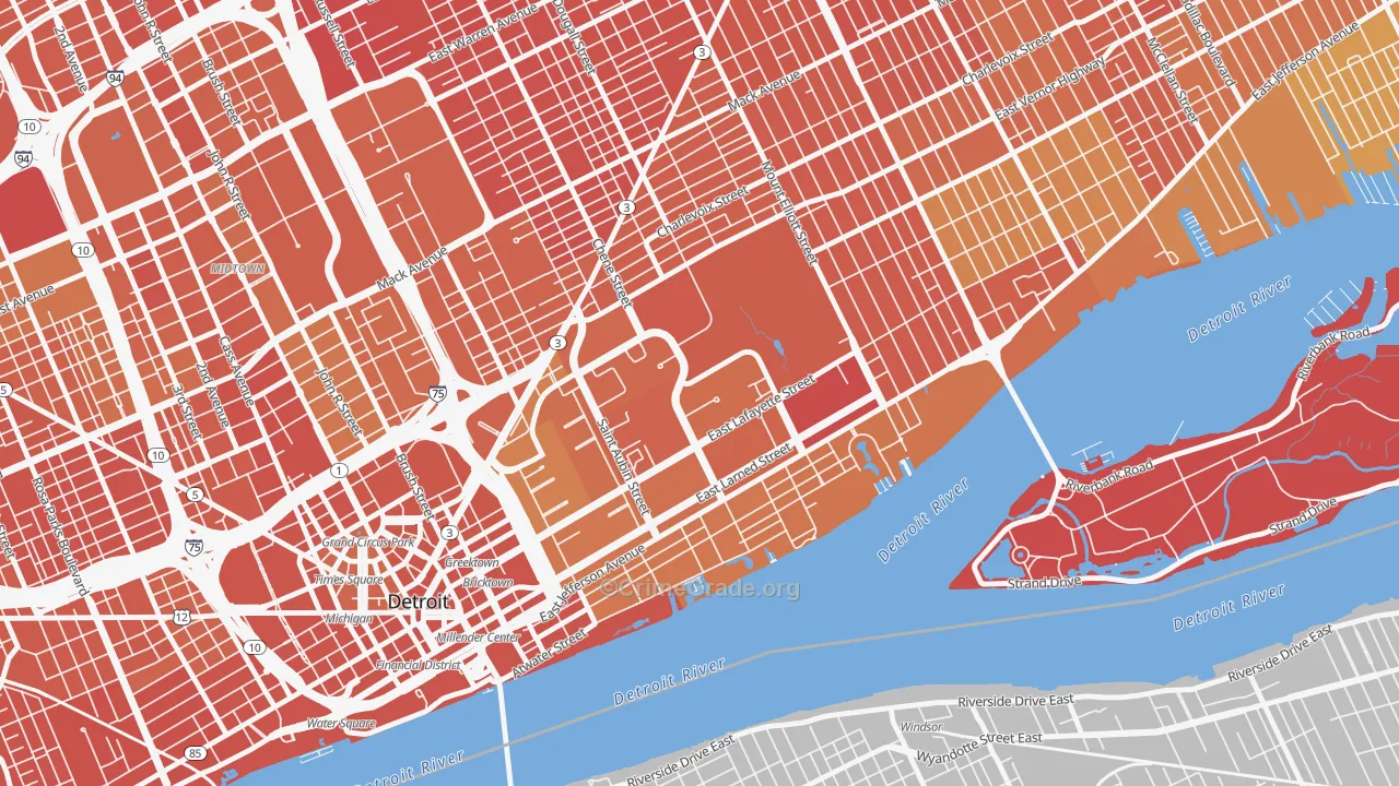 Elmwood Park, Detroit, MI Map of Drug-Related Crime Rates