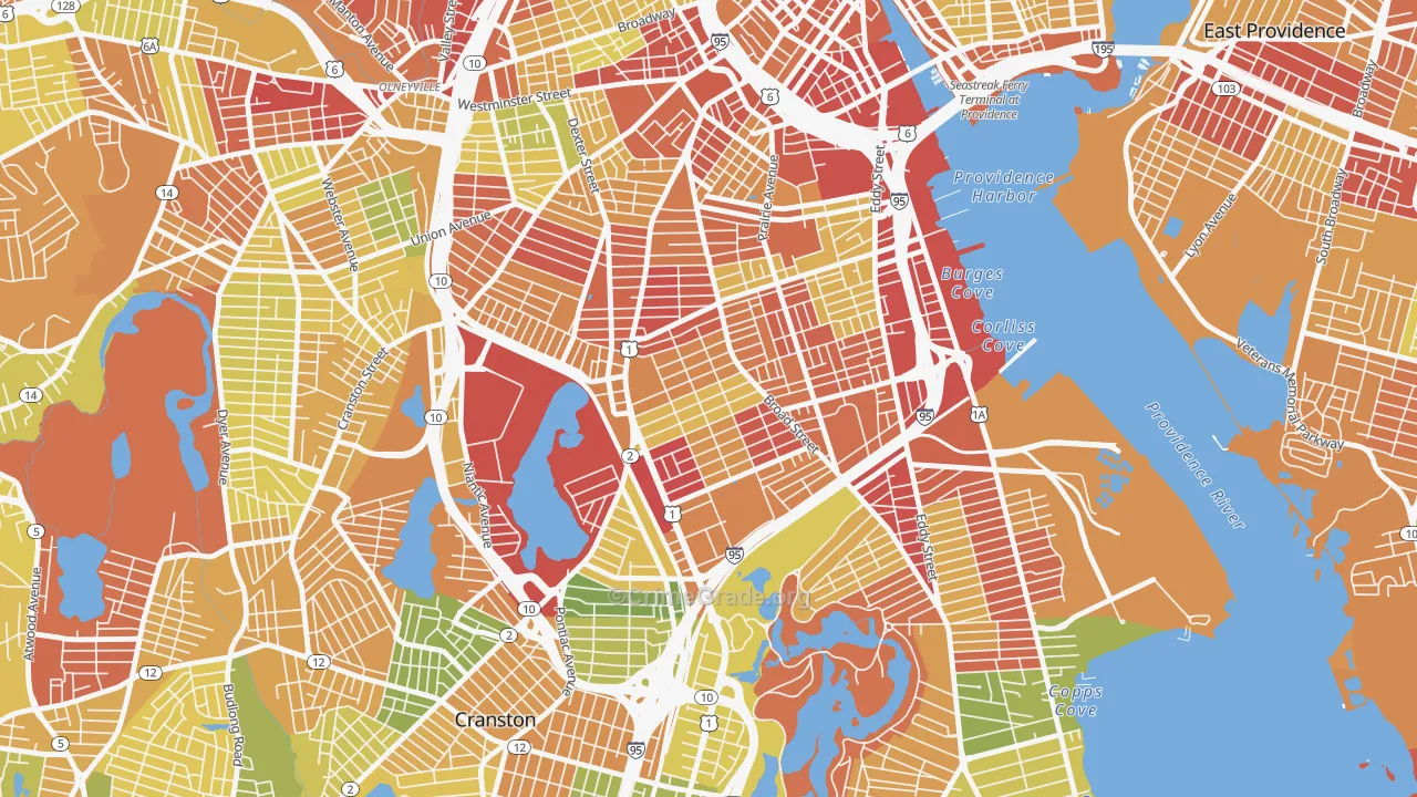 Elmwood, Providence, RI Map of Drug-Related Crime Rates