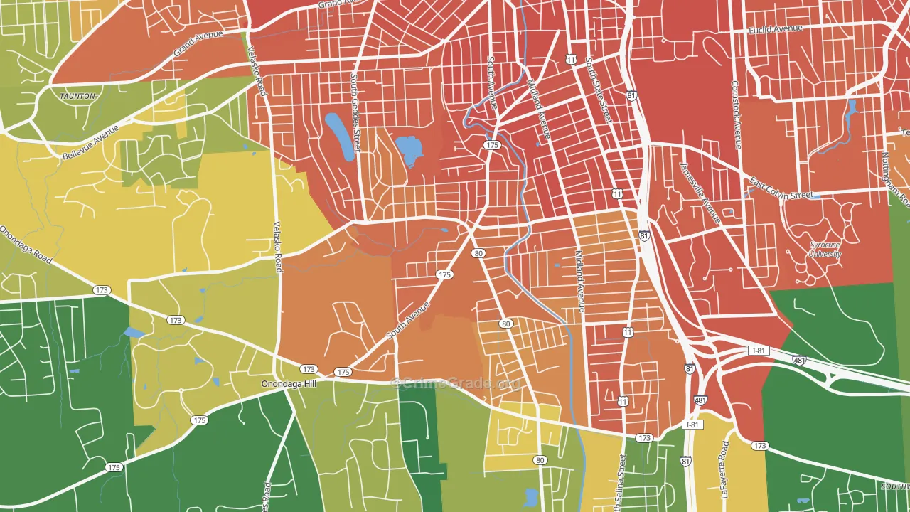 Elmwood, Syracuse, NY Map of Drug-Related Crime Rates