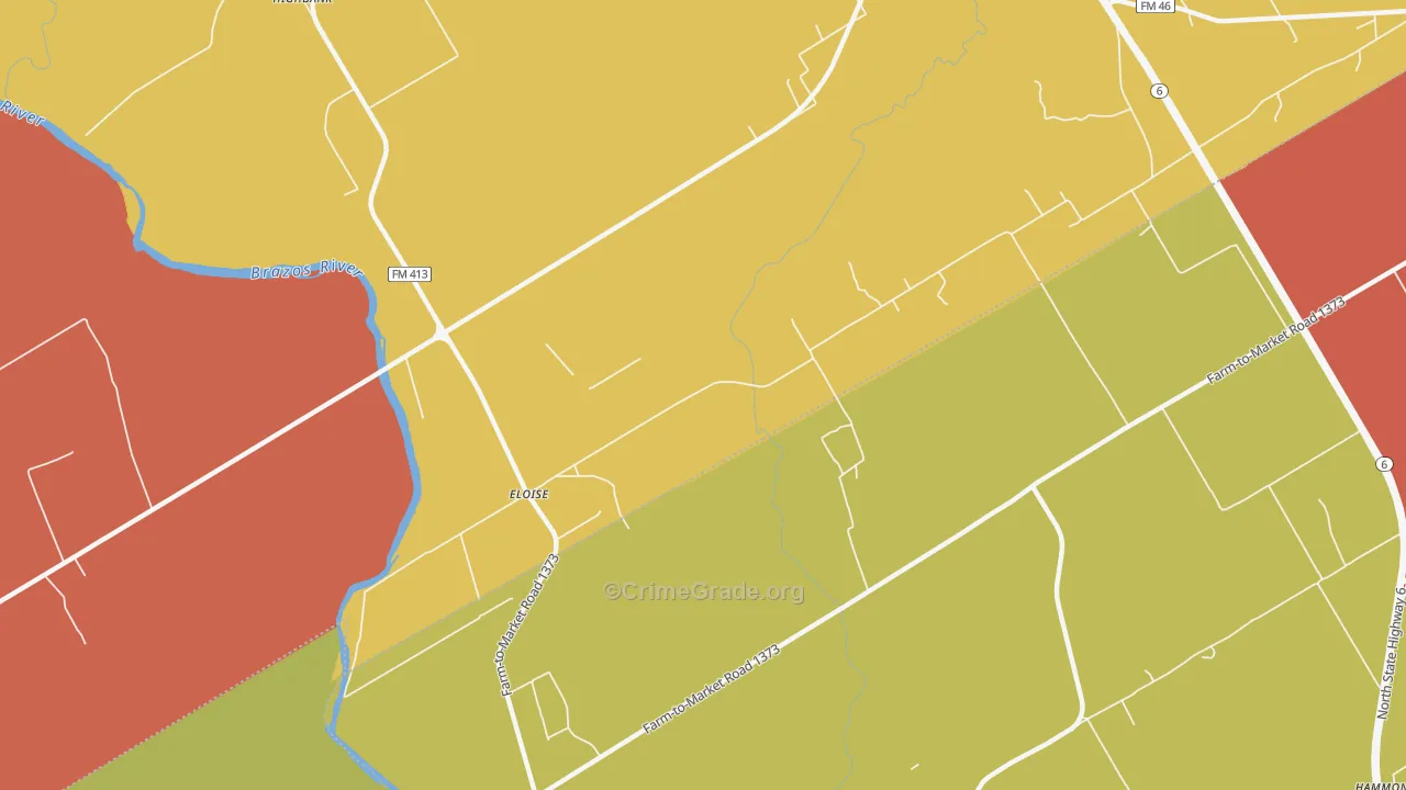 Eloise, TX Map of Drug-Related Crime Rates