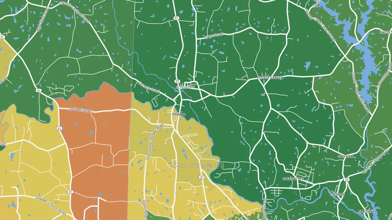 Elon College, NC Map of Drug-Related Crime Rates