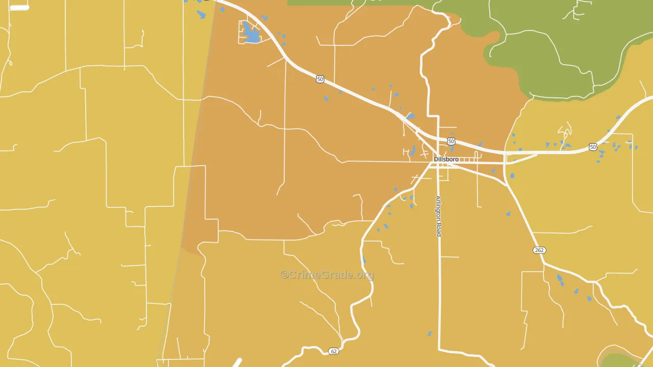 Elrod, IN Map of Drug-Related Crime Rates