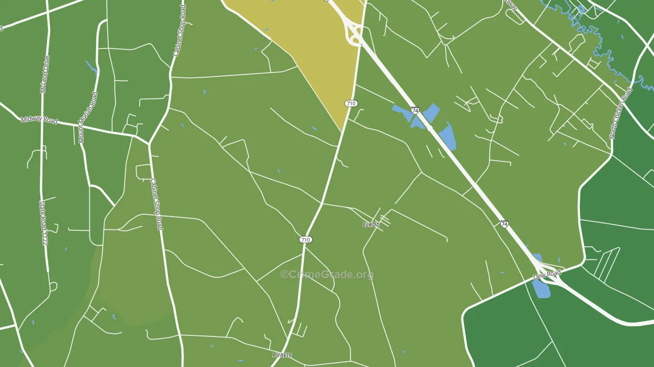 Elrod, NC Map of Drug-Related Crime Rates