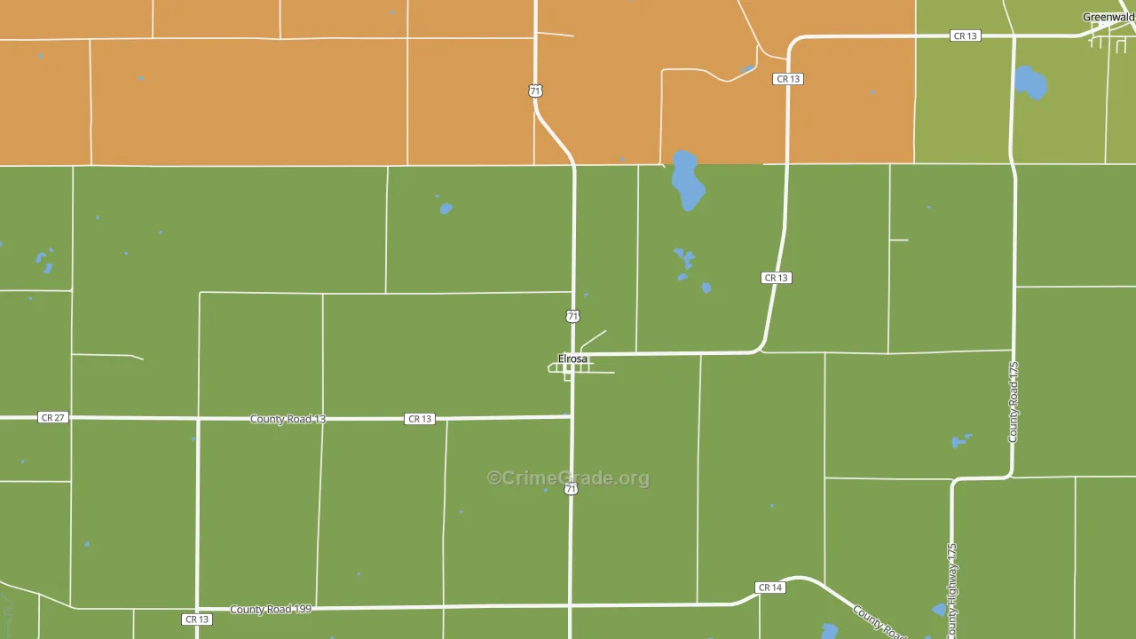 Elrosa, MN Map of Drug-Related Crime Rates