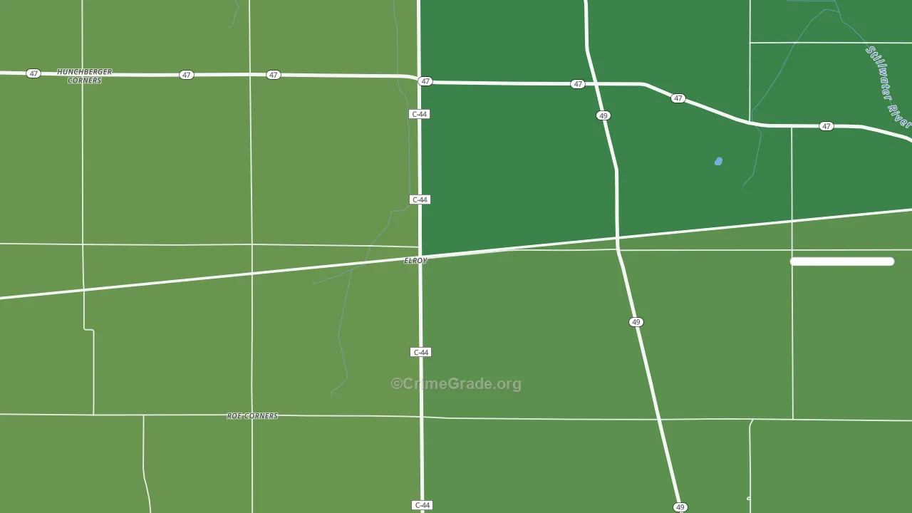 Elroy, OH Map of Drug-Related Crime Rates