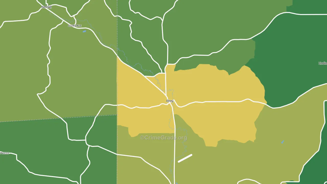 Elroy, WI Map of Drug-Related Crime Rates