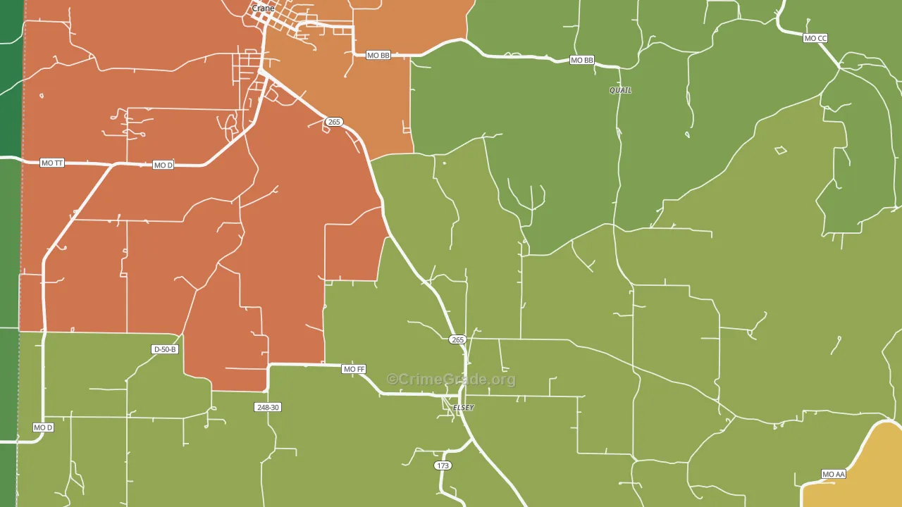 Elsey, MO Map of Drug-Related Crime Rates