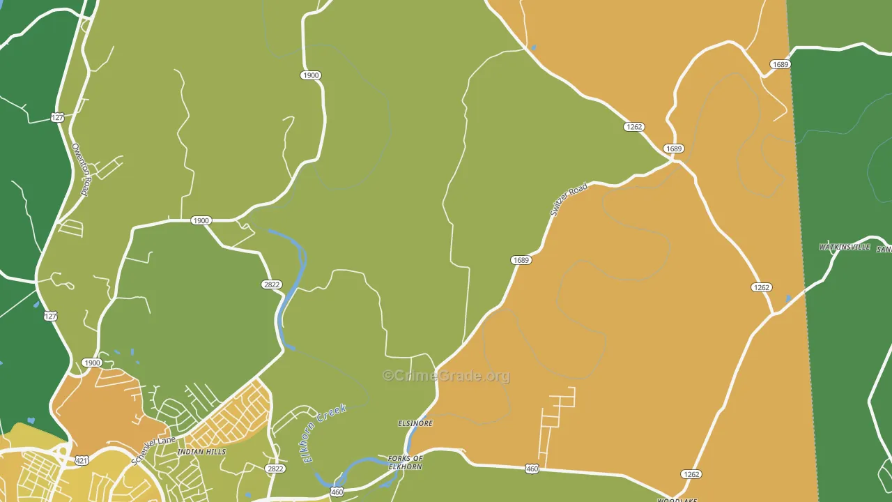 Elsinore, KY Map of Drug-Related Crime Rates