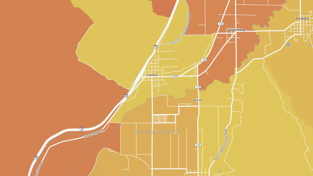 Elsinore, UT Map of Drug-Related Crime Rates