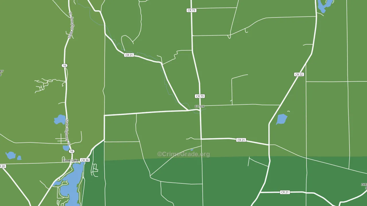Elton, NY Map of Drug-Related Crime Rates