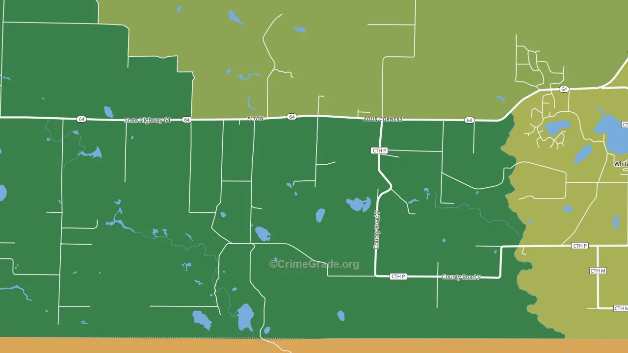 Elton, WI Map of Drug-Related Crime Rates