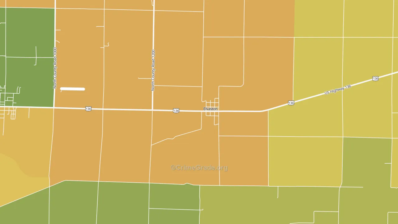 Elvaston, IL Map of Drug-Related Crime Rates