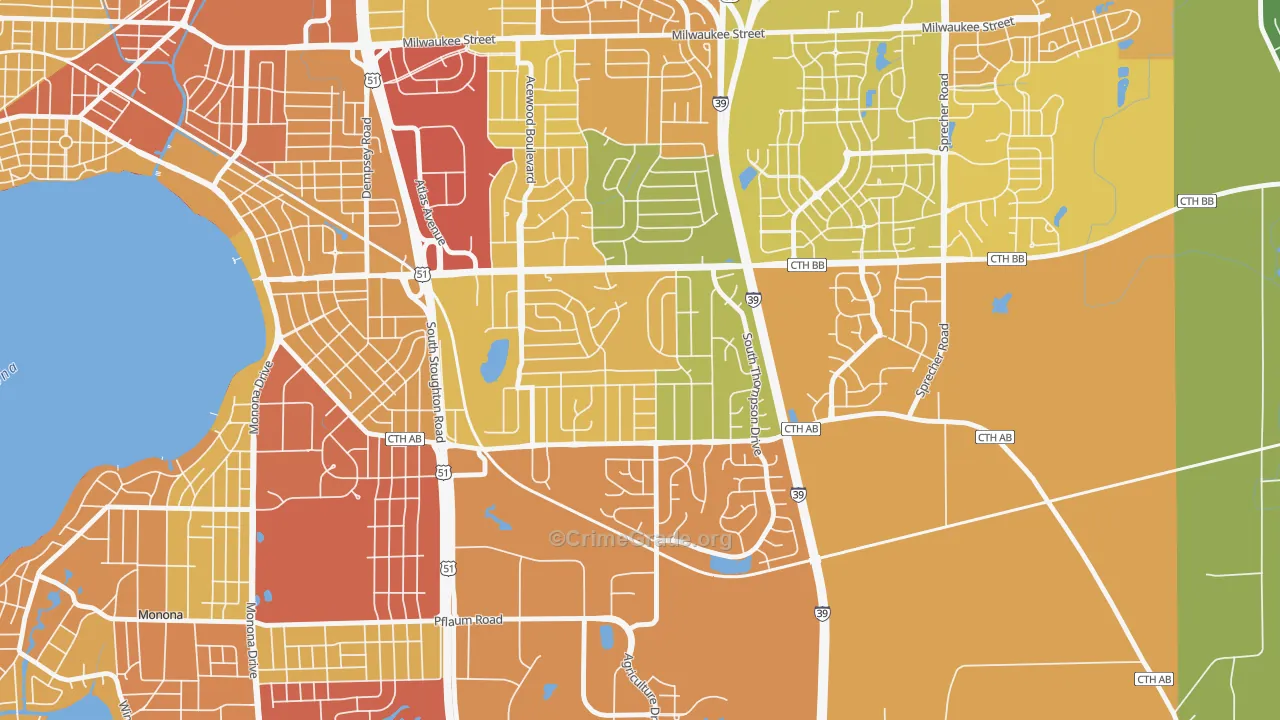 Elvehjem, Madison, WI Map of Drug-Related Crime Rates