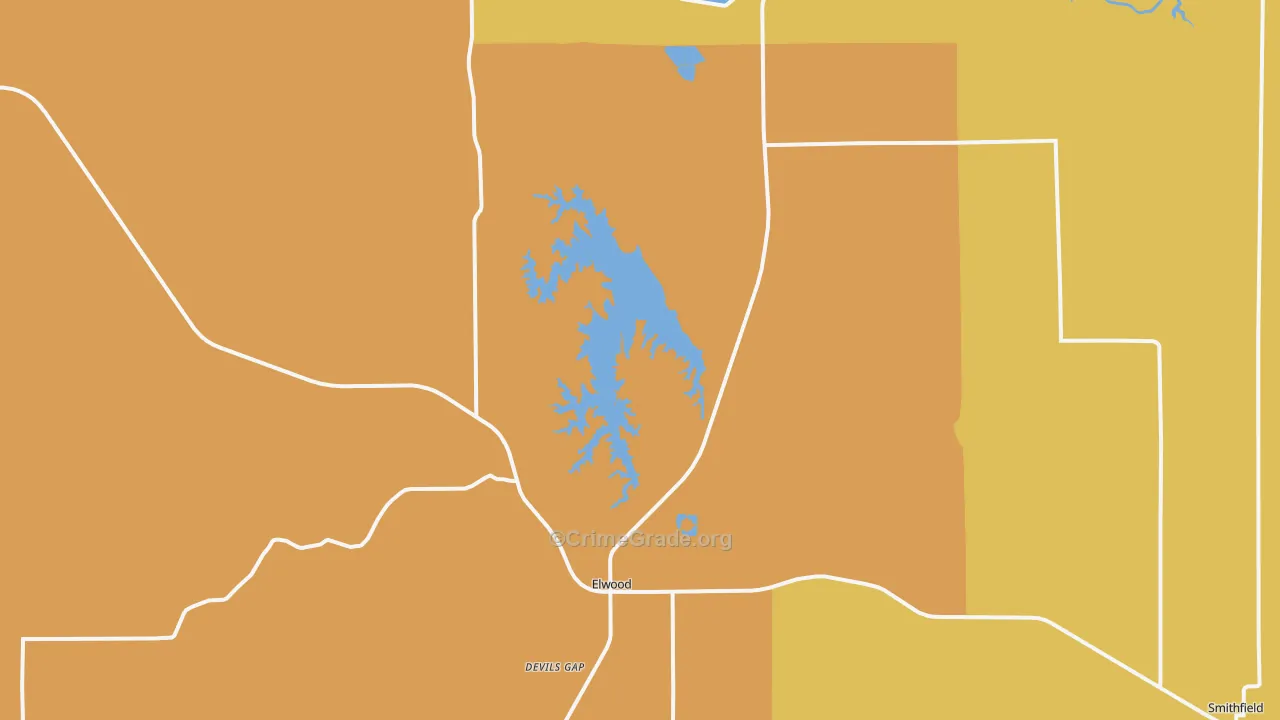 Elwood, NE Map of Drug-Related Crime Rates