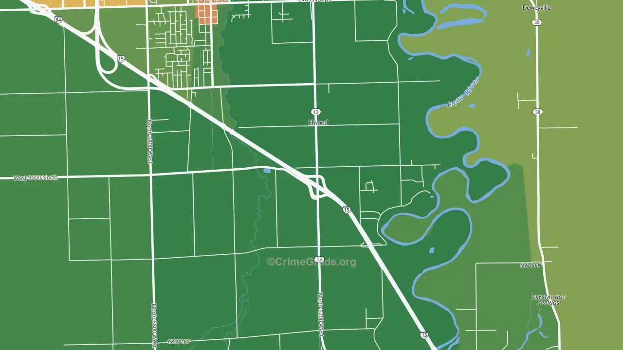 Elwood, UT Map of Drug-Related Crime Rates