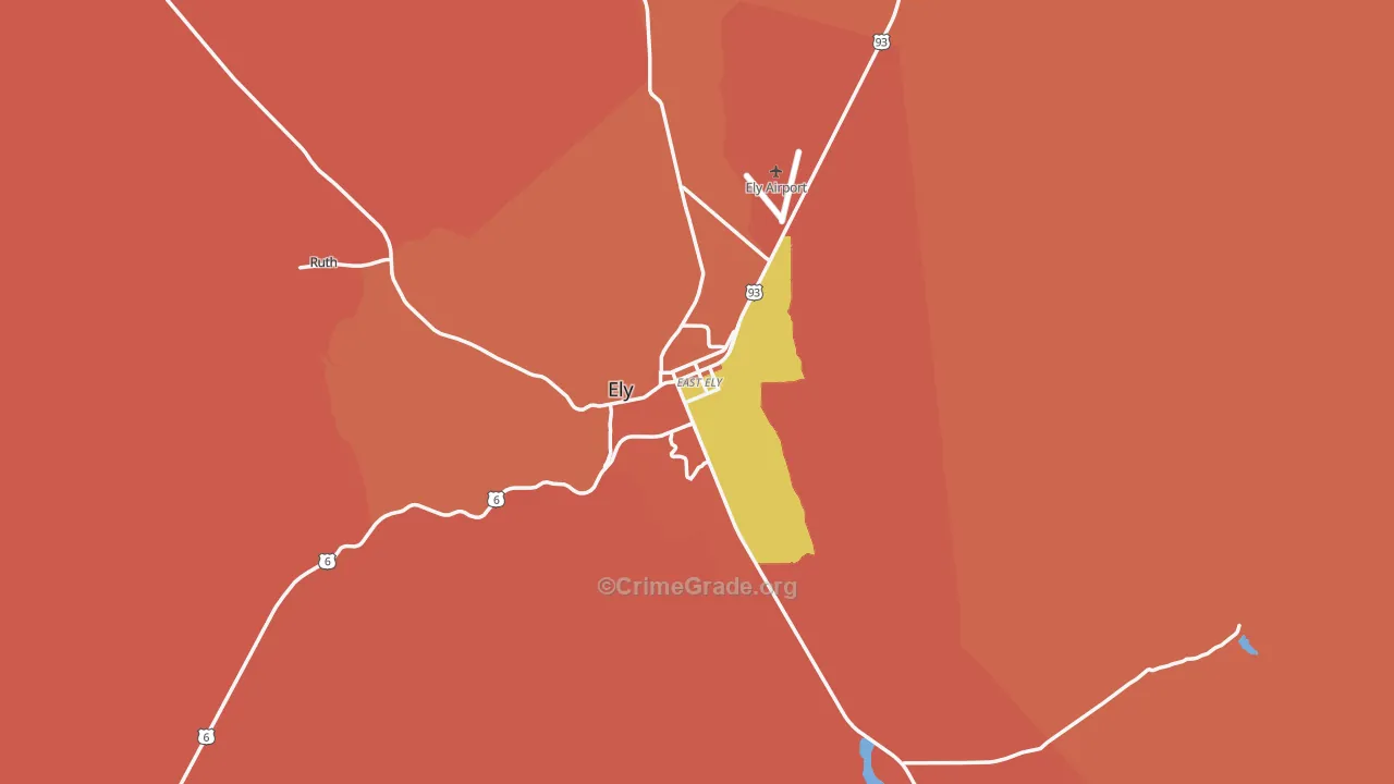 Ely, NV Map of Drug-Related Crime Rates