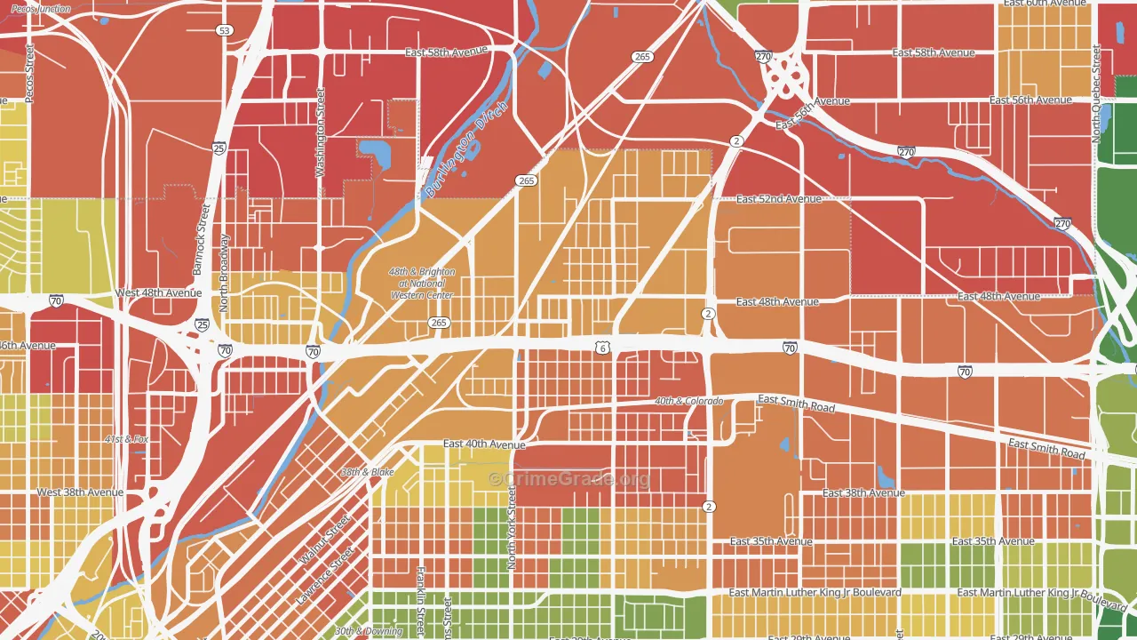 Elyria Swansea, Denver, CO Map of Drug-Related Crime Rates