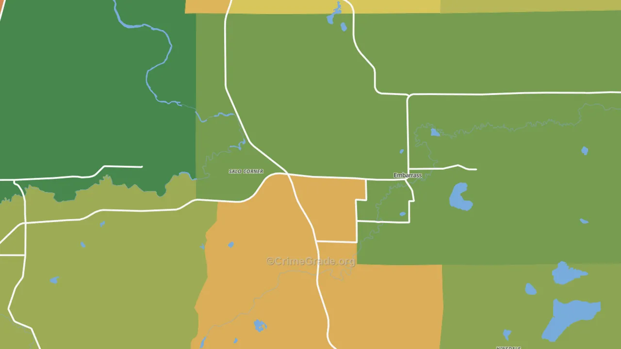 Embarrass, MN Map of Drug-Related Crime Rates