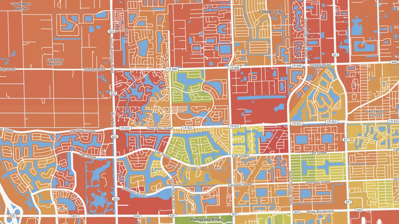 Embassy Lakes, Cooper City, FL Map of Drug-Related Crime Rates