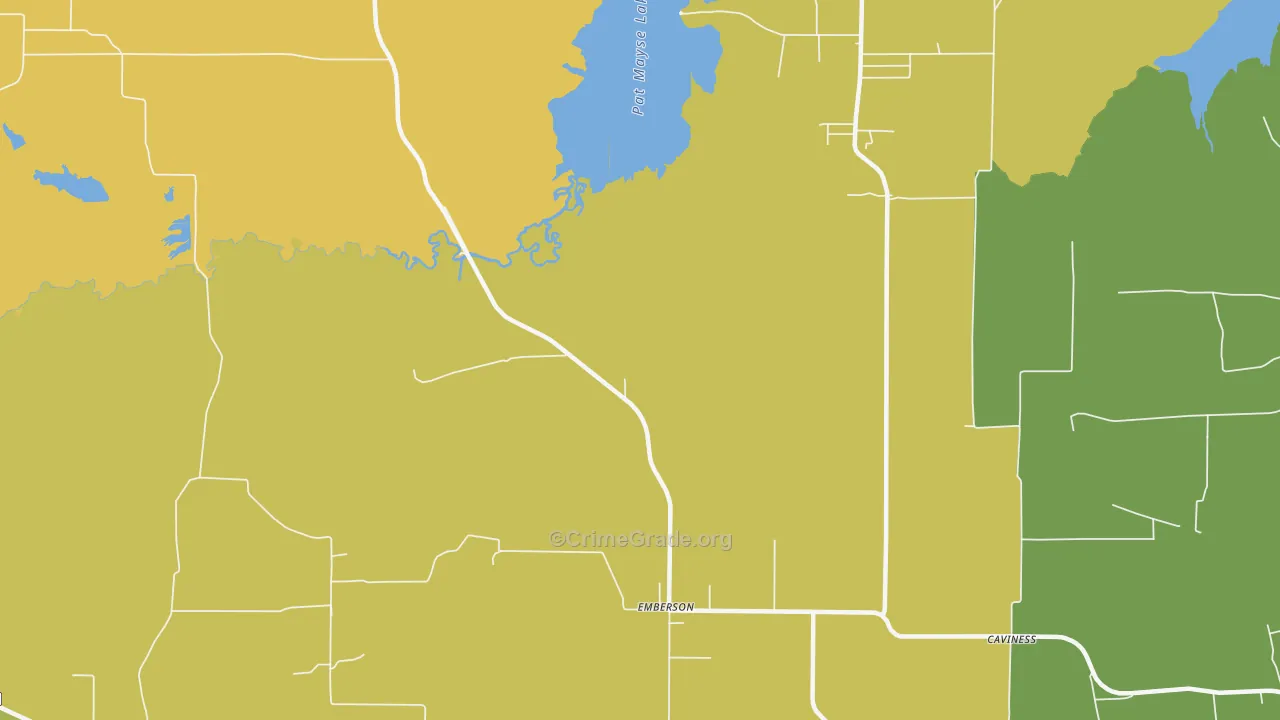 Emberson, TX Map of Drug-Related Crime Rates