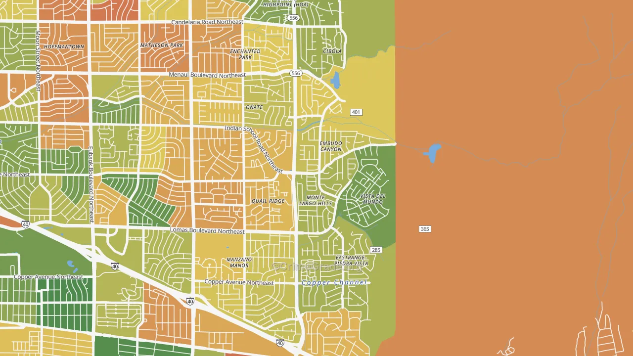 Embudo Canyon, Albuquerque, NM Map of Drug-Related Crime Rates