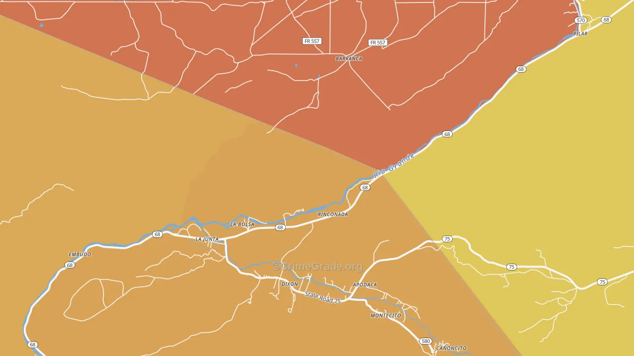 Embudo, NM Map of Drug-Related Crime Rates