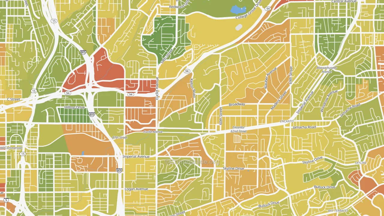 Emerald Hills, San Diego, CA Map of Drug-Related Crime Rates