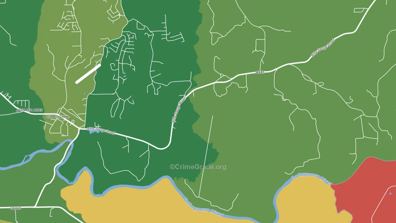 Emerald Mountain, AL Map of Drug-Related Crime Rates