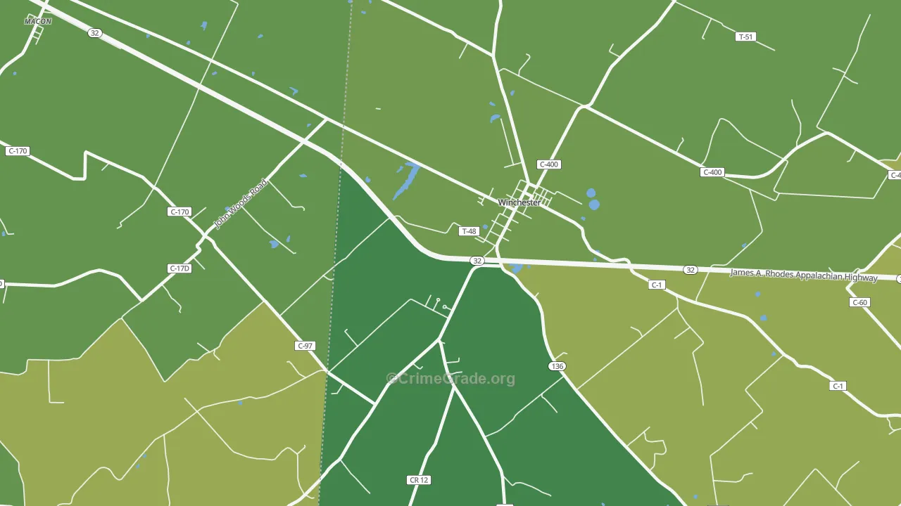 Emerald, OH Map of Drug-Related Crime Rates
