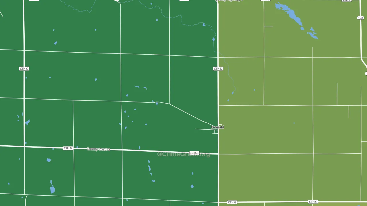 Emerald, WI Map of Drug-Related Crime Rates