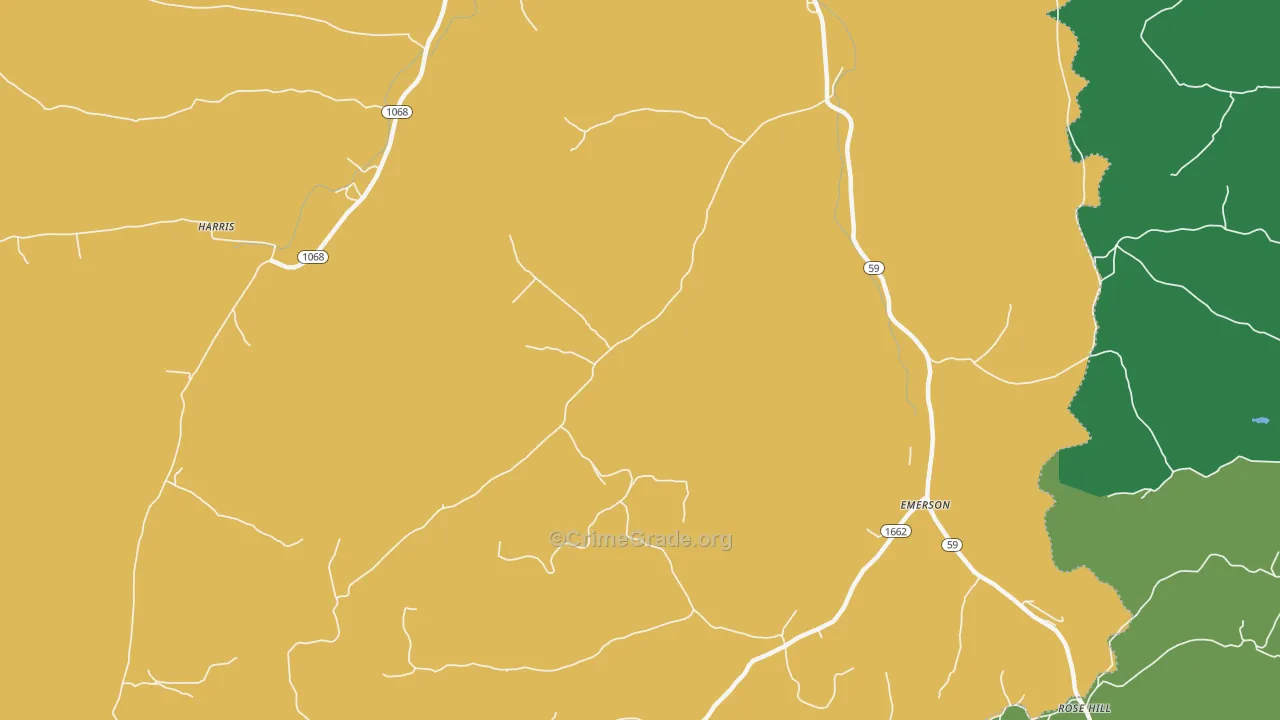 Emerson, KY Map of Drug-Related Crime Rates