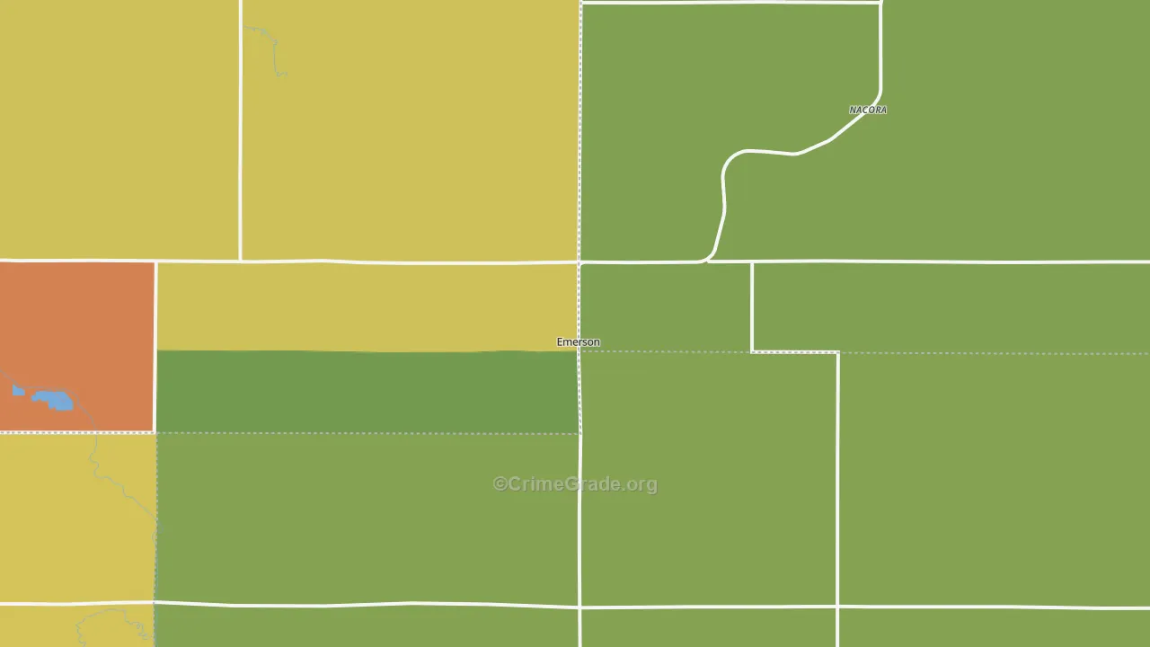 Emerson, NE Map of Drug-Related Crime Rates