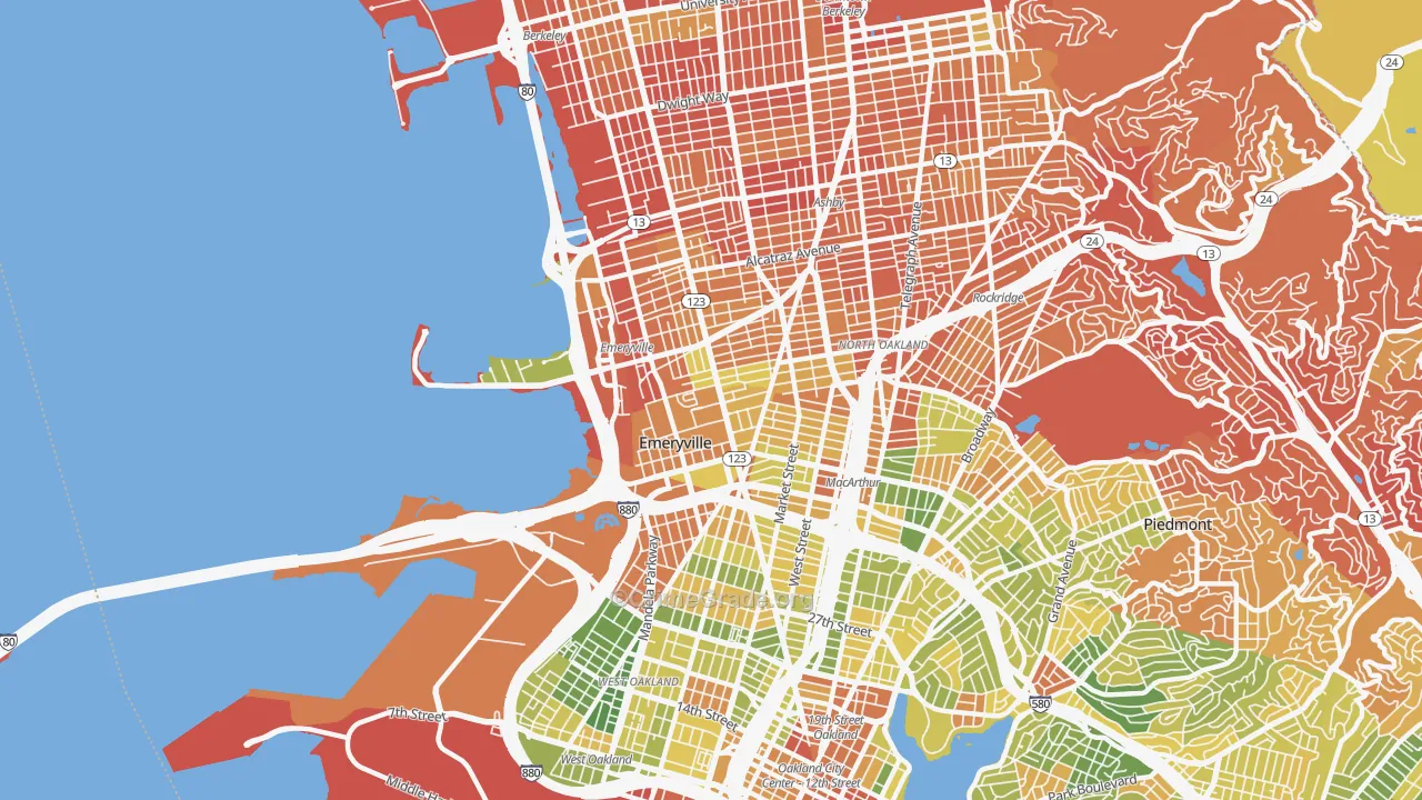 Emeryville, CA Map of Drug-Related Crime Rates