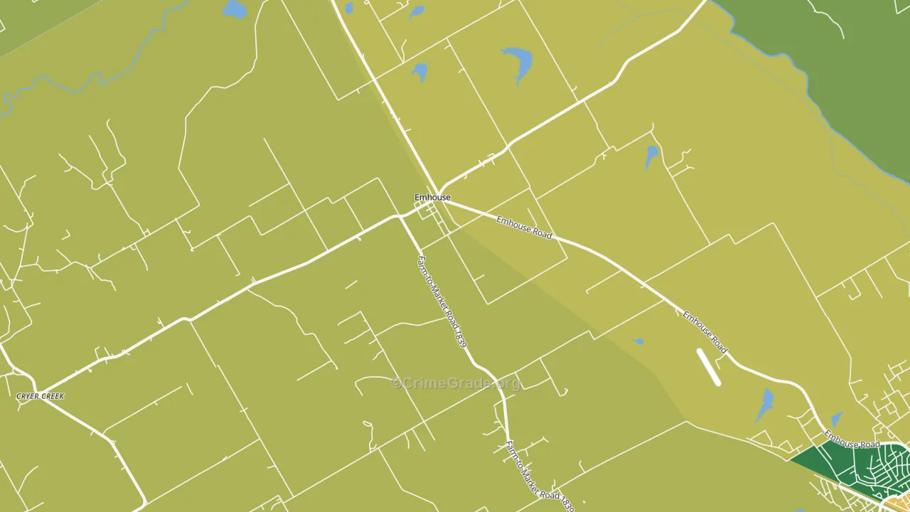 Emhouse, TX Map of Drug-Related Crime Rates