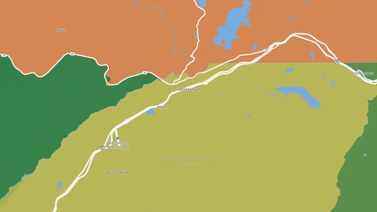 Emigrant Gap, CA Map of Drug-Related Crime Rates