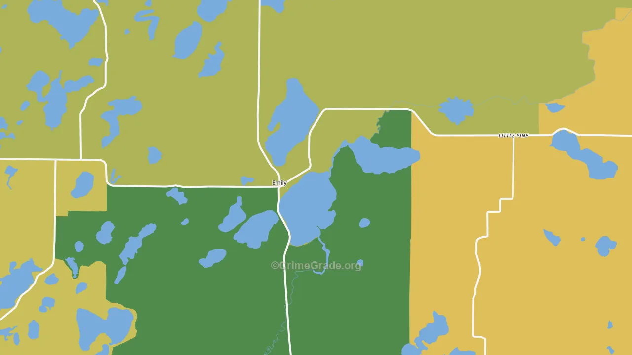 Emily, MN Map of Drug-Related Crime Rates